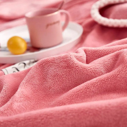 Zachte Fleece Deken Roze Warm voor Bank en Bed