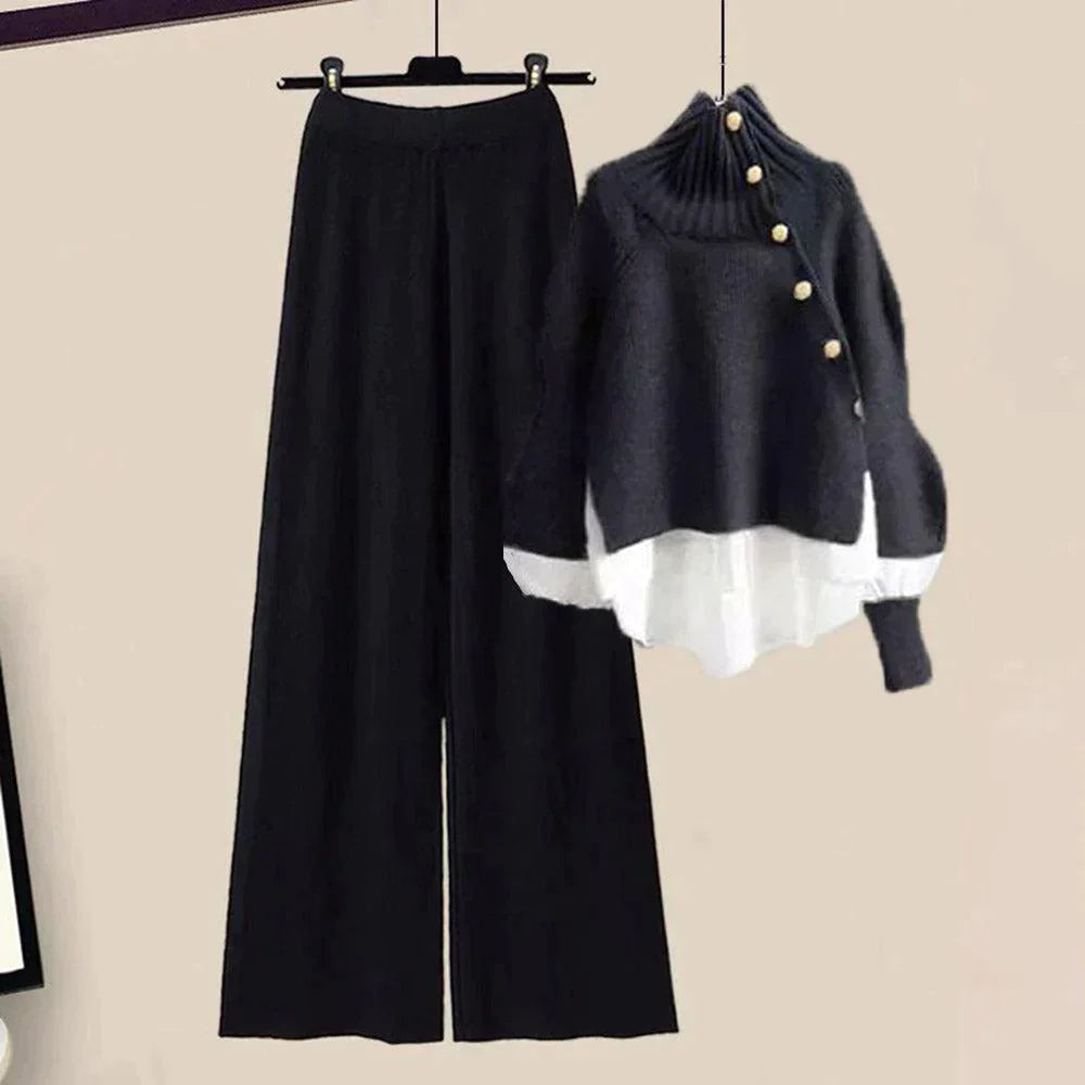 Zwart Witte Loungeset Hoogsluitend Voor Dames - Mode Vibes