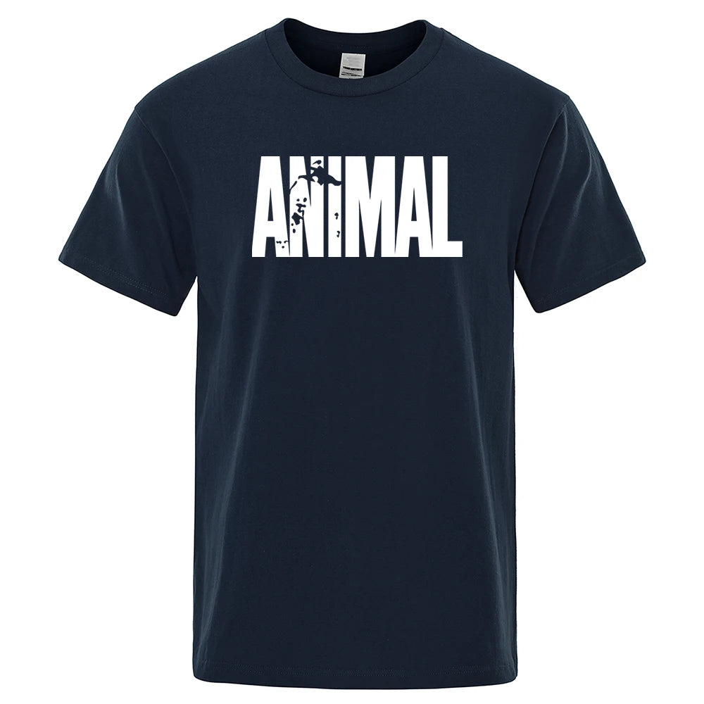T-Shirt Mannen Dierenprint Casual Kleding