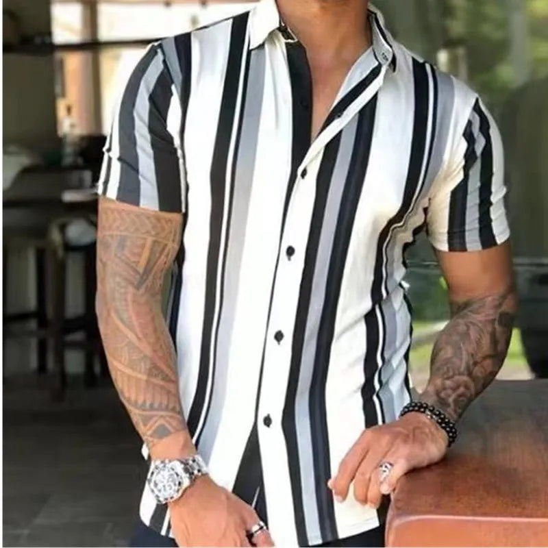 Gestreepte Casual T-Shirt voor Mannen