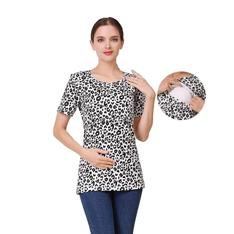 Vrouwelijk Voedingsshirt Gestreept Casual