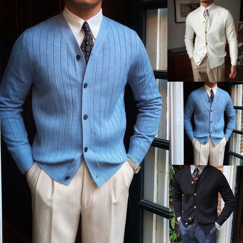 Gebreid Vest Mannen Stijlvol Slim Fit Design