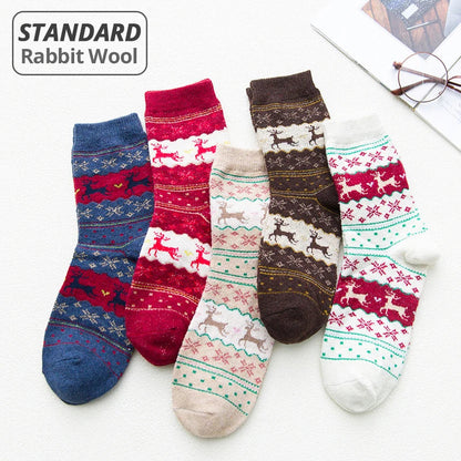Wintersokken Retro Stijl Warme Wollige Socken