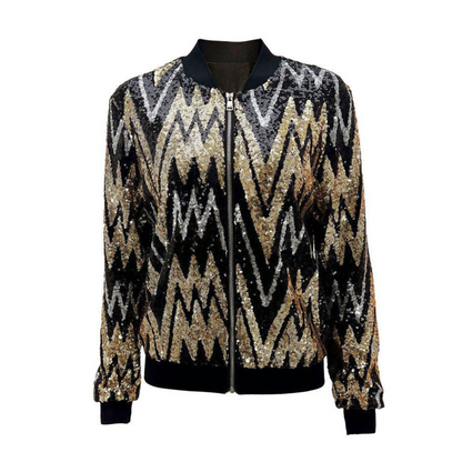 Dames Ritsjack Met Pailletten Glitter