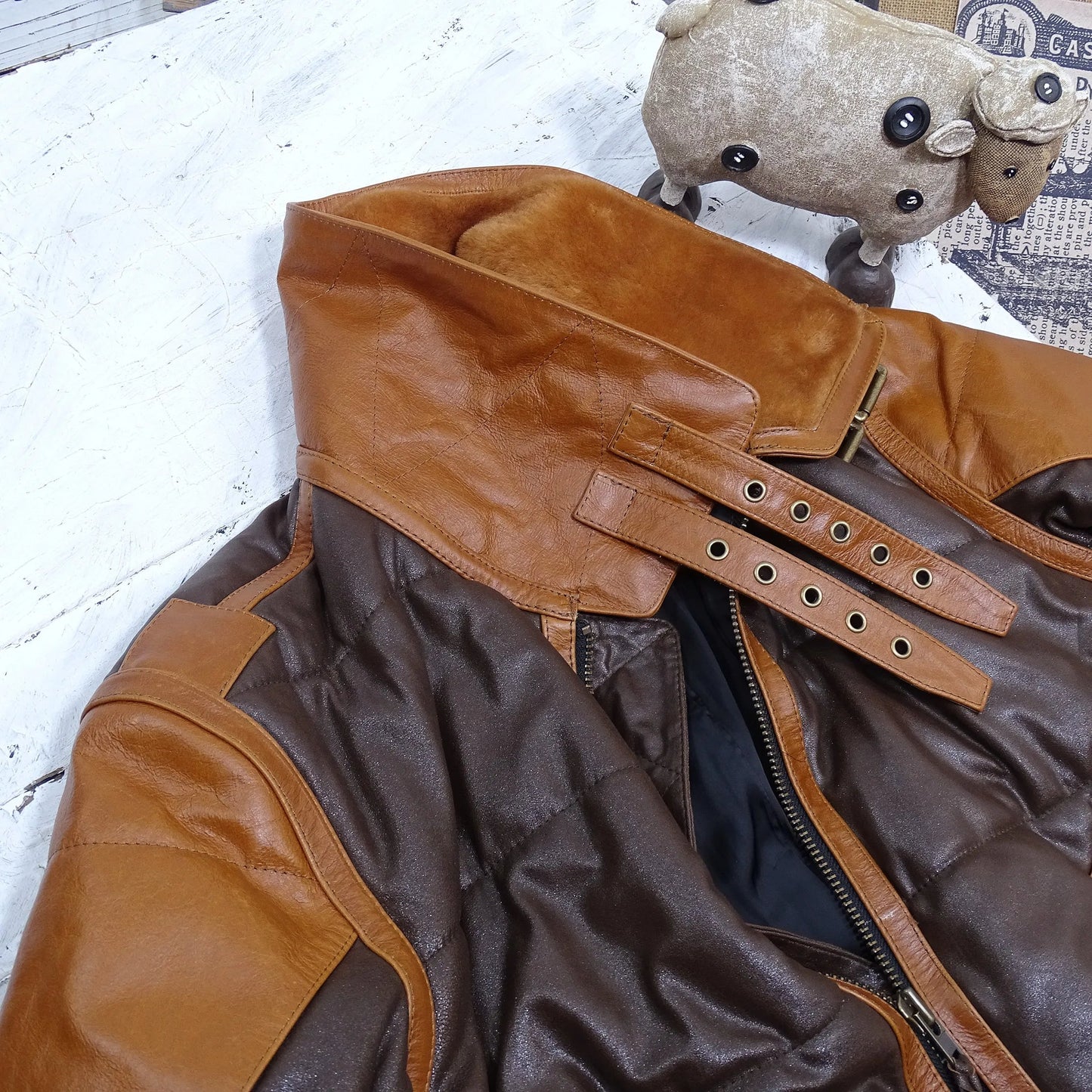 Leren Aviatorjack Stoer Warm Milan Stijl