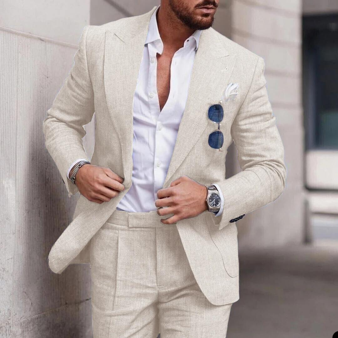 Heren Strandpak Linnen 2-Delig Zomerkleding Caden