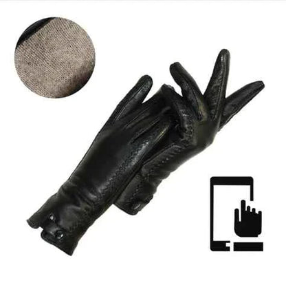 Leren Dames Handschoenen Vintage Stijl Klassiek