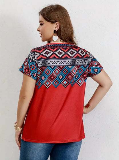 Plus-Size T-Shirt Vrouw Casual Katoen