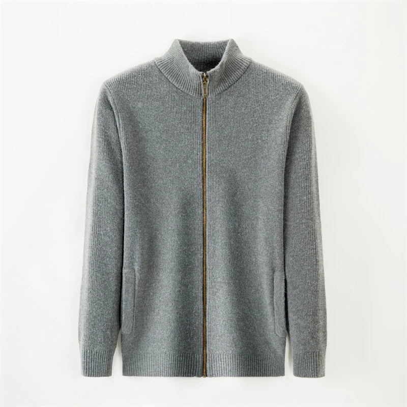 Vest Heren Autumn Knit Vest Slimfit Met Ritssluiting
