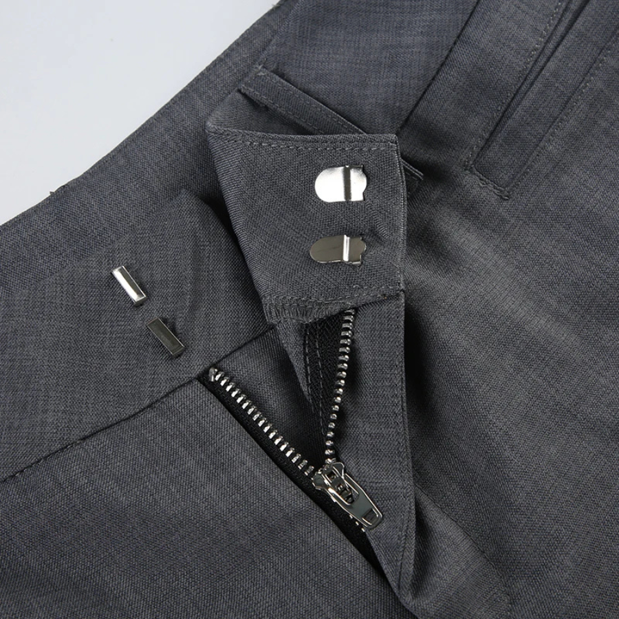 Elegante Broek met Hoge Taille en Uitlopende Pijpen