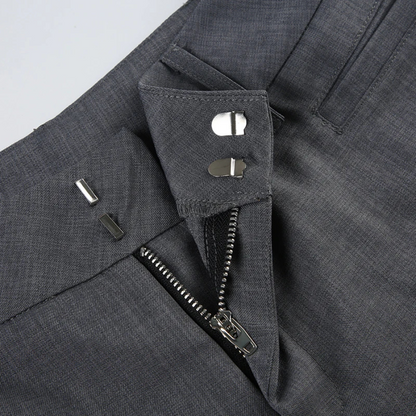 Elegante Broek met Hoge Taille en Uitlopende Pijpen
