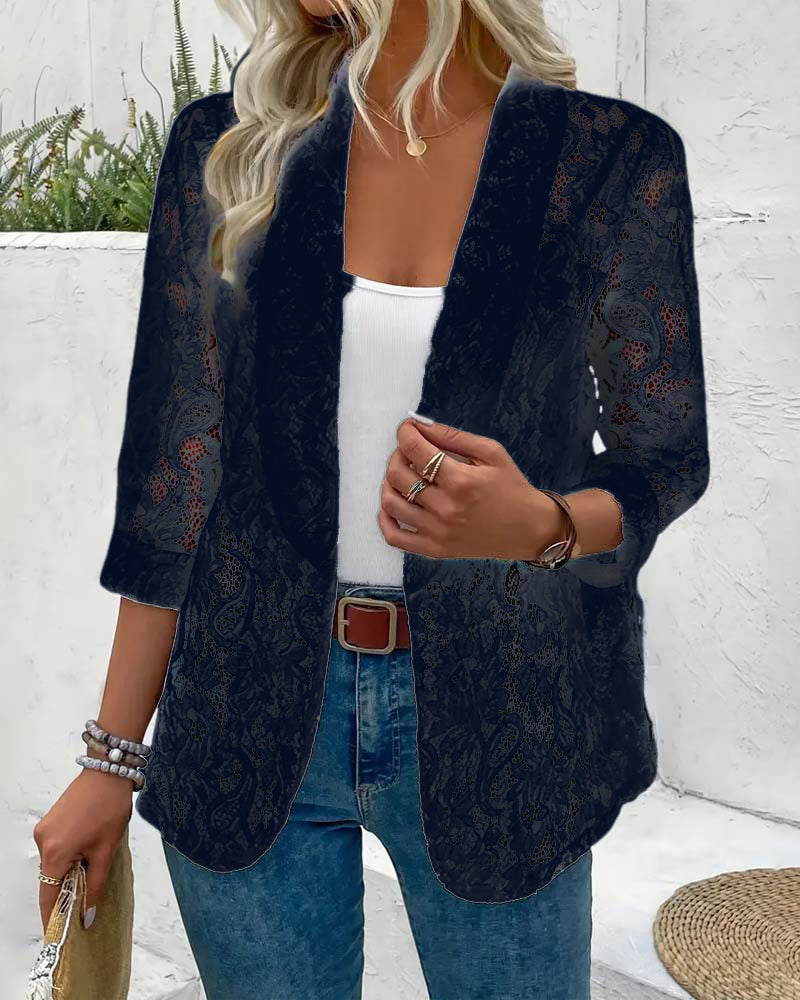 Dames Kanten Blazer Elegante Jas