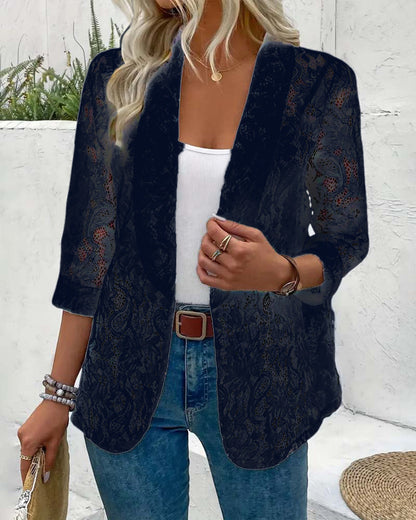 Dames Kanten Blazer Elegante Jas