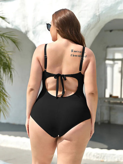 Plus-Size Badpak Effen Stijlvol voor Vrouw