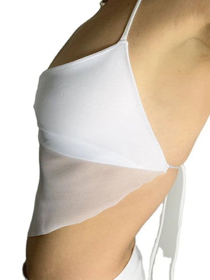 Vrouwelijke Transparante Top Retro Stijl