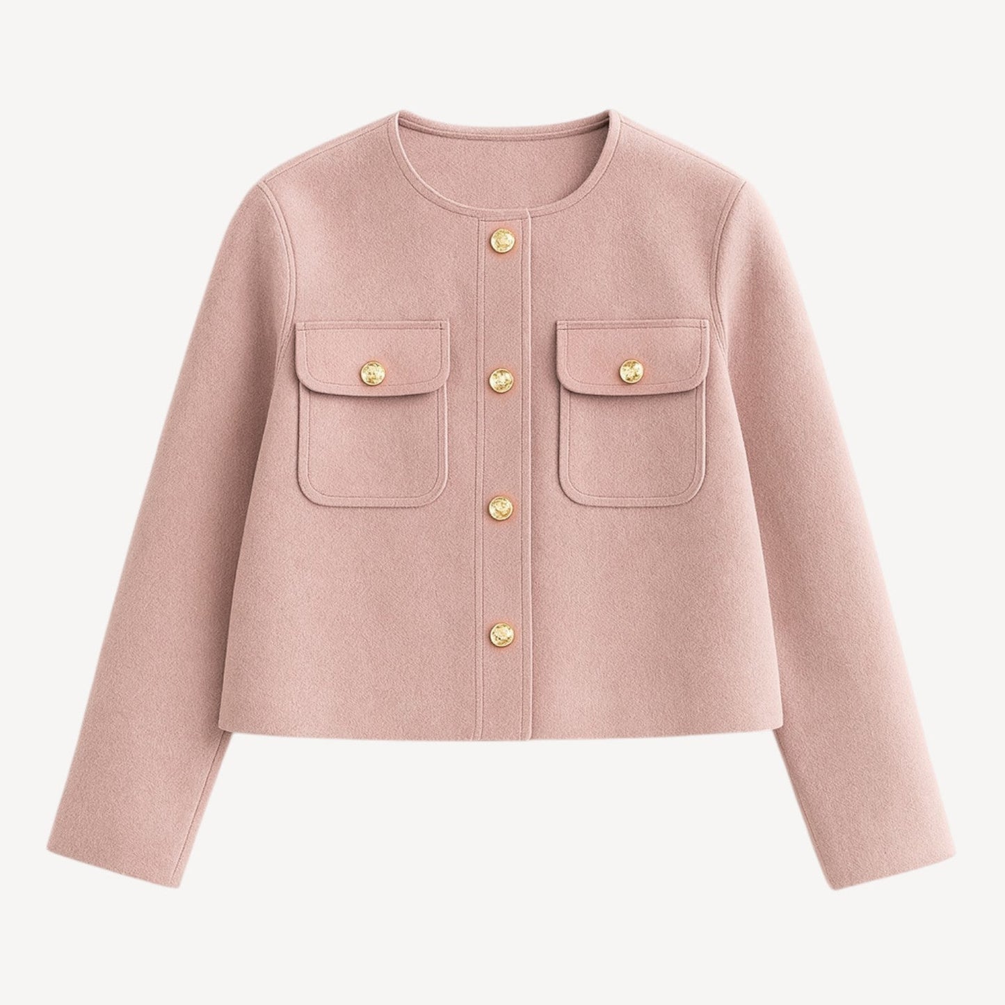 Davies – Elegante Dames Korte Jas met Goudkleurige Knopen