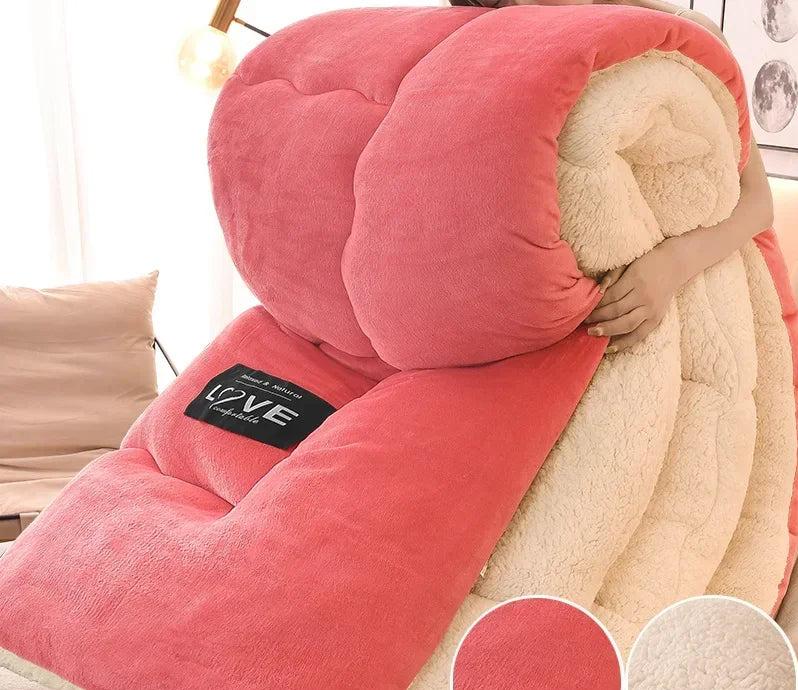 Warm Fleece Dekbed met Dubbele Fleece Laag voor Winter