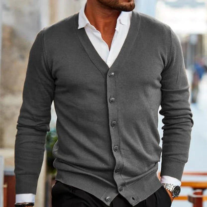 Heren Cardigan Elias - Casual Grijze Trui