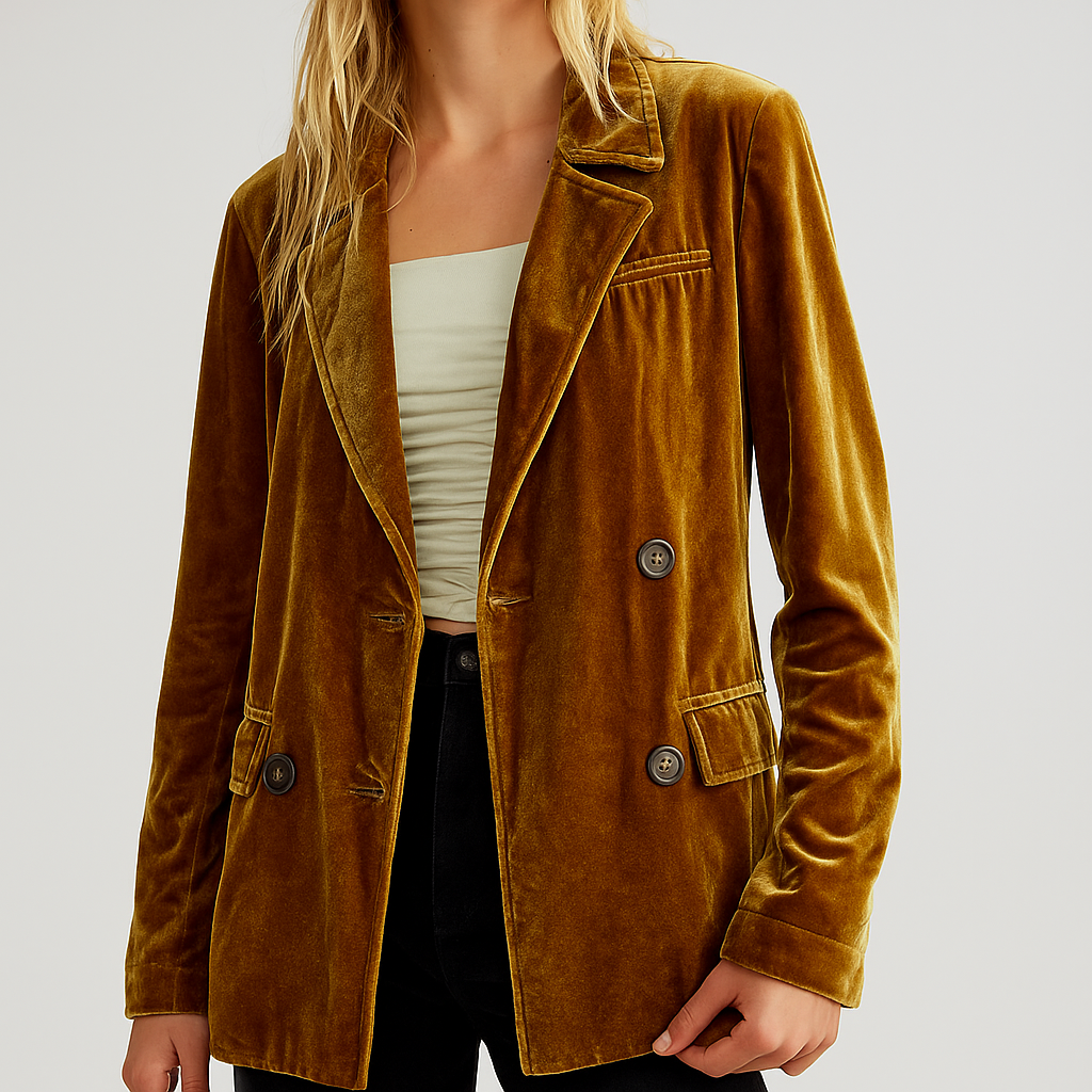 Velours Blazer Comfortabel Zacht Gevoerd - Mode Vibes