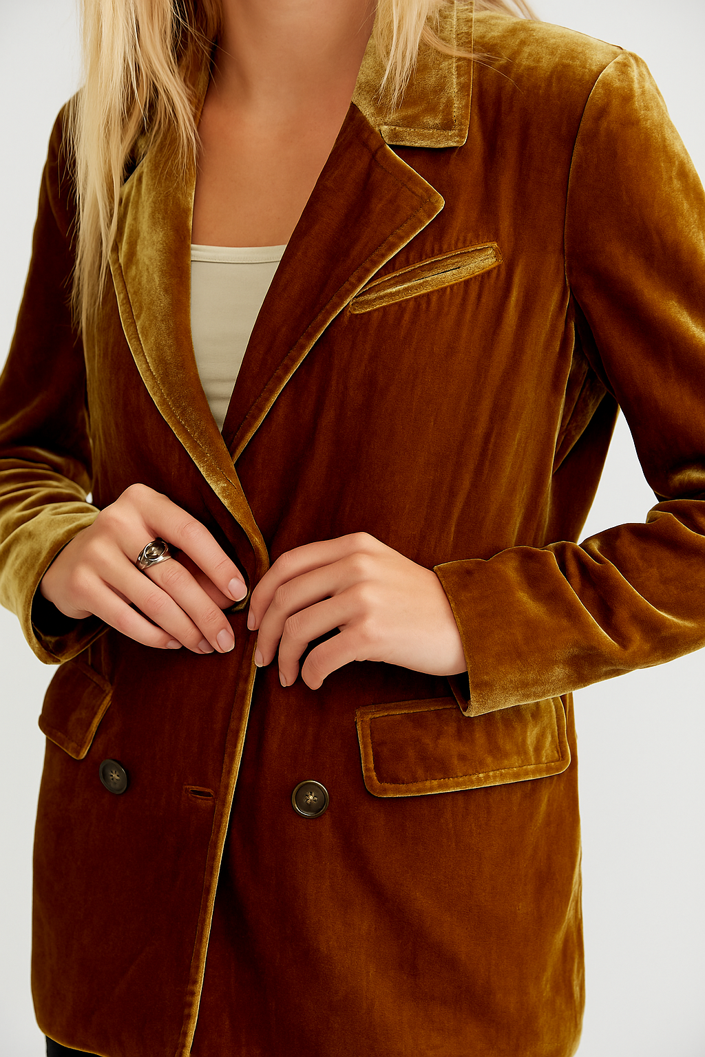 Velours Blazer Comfortabel Zacht Gevoerd