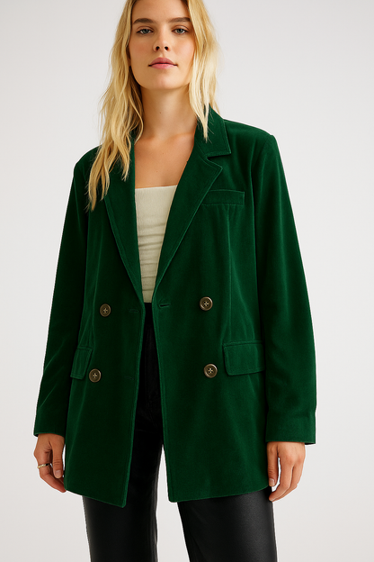 Velours Blazer Comfortabel Zacht Gevoerd