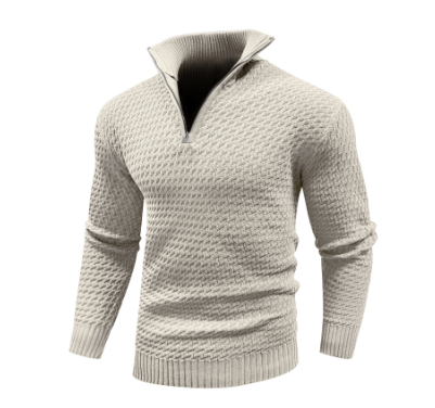 Gebreide Trui Half Zip Wolmix Zacht en Comfortabel