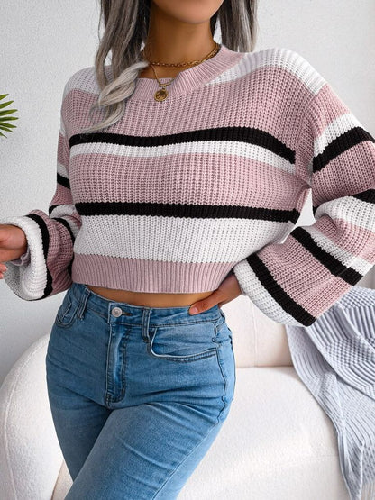 Dames Crop Trui Gestreept Kort Model