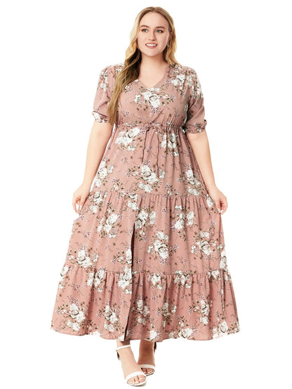Plus-Size Zomerjurk Fleurig en Stijlvol voor Vrouw