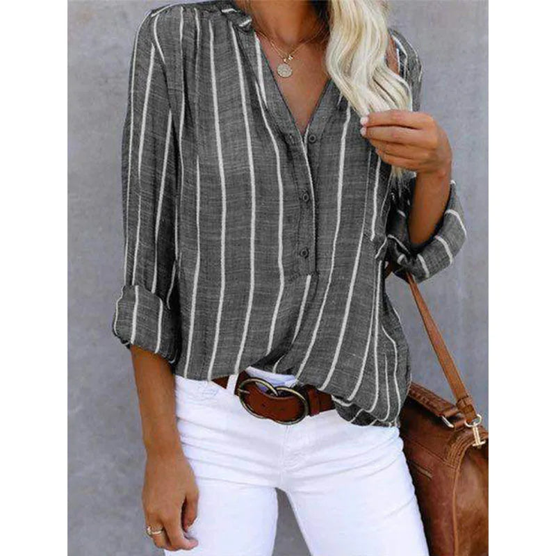 Gestreepte Blouse Vintage Stijl Elise