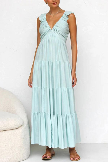 Maxi Jurk Luchtig Elegante Lage Jurk voor Vrouw