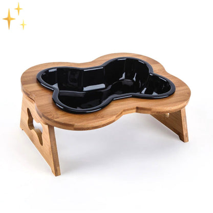 Honden Voerbak Keramisch met Houten Stand