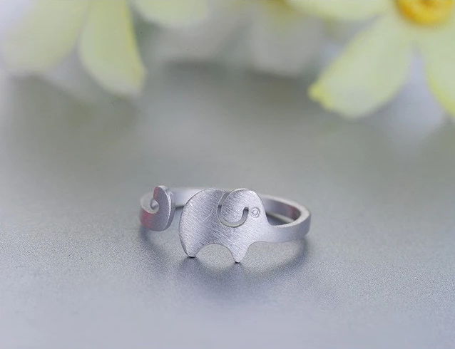 Olifant Ring Zilver Verstelbaar Schattig Model