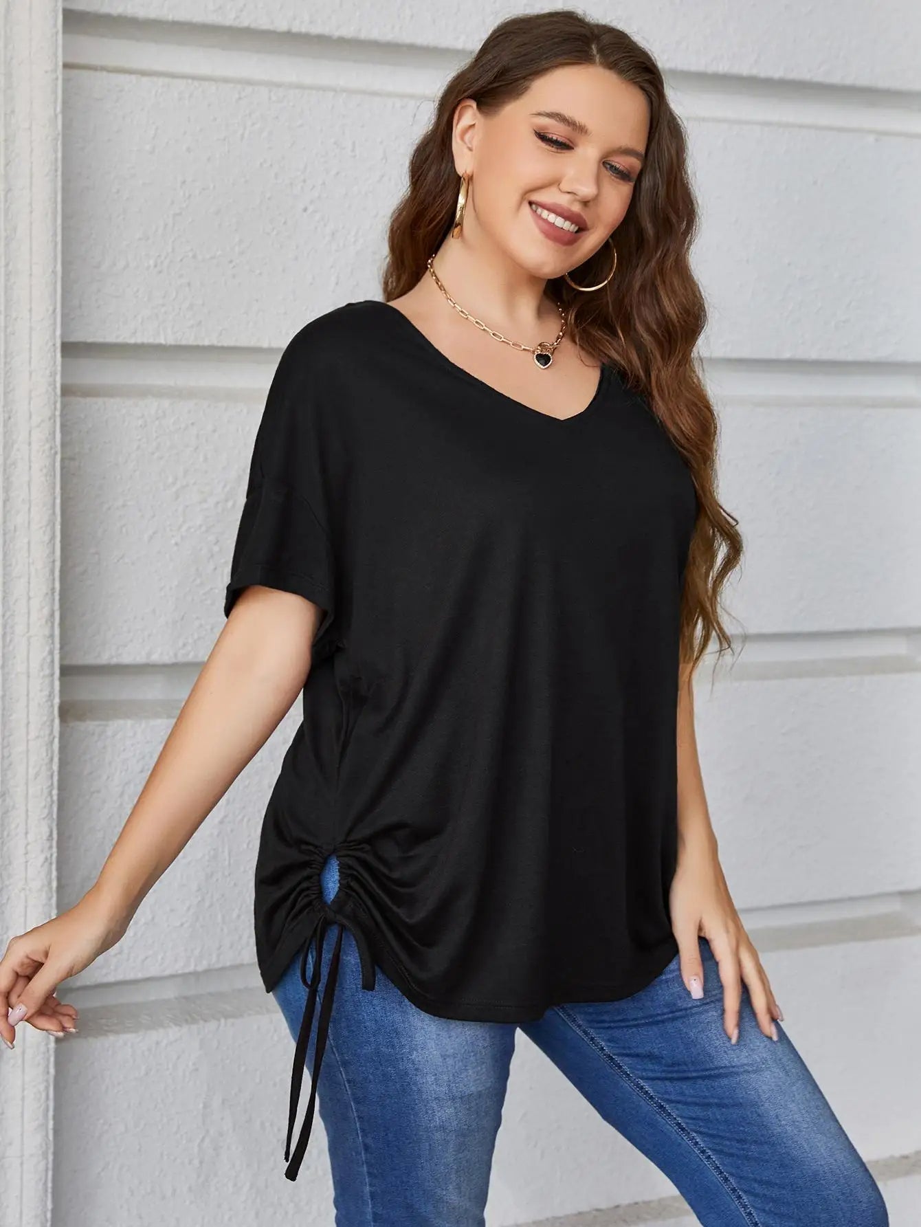 Plus-Size Top voor Vrouwen Losse Fit Trendy