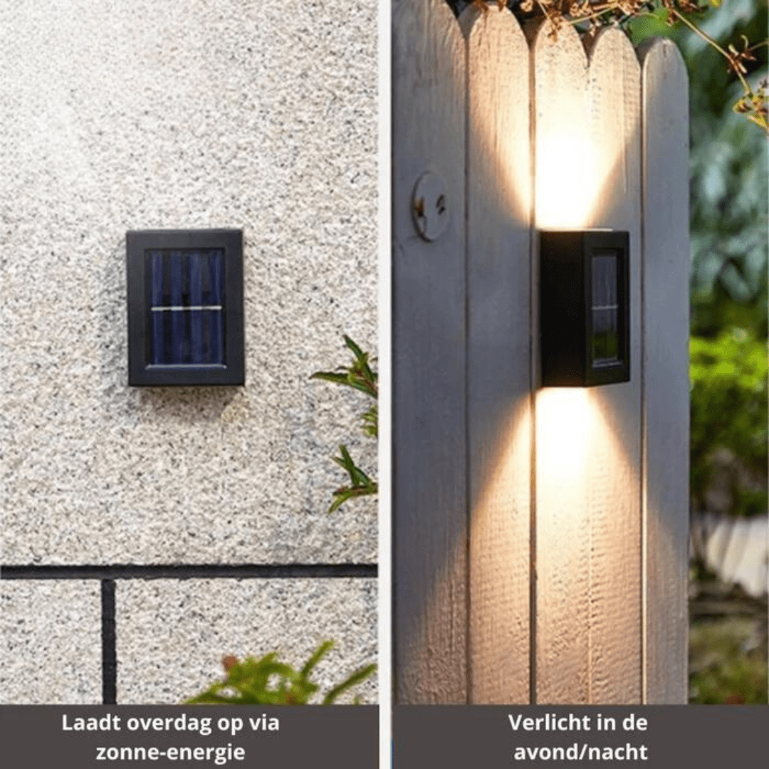 Draadloze solar tuinlamp met sensor voor oprit