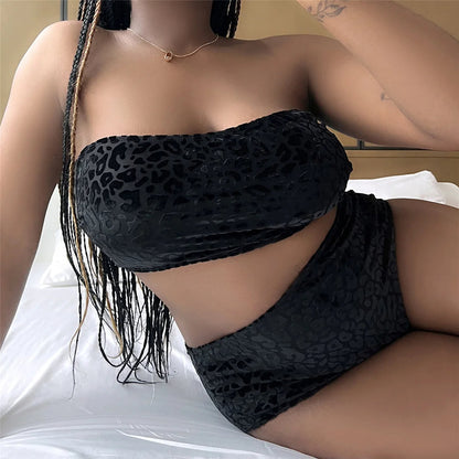 Plus-Size Bikini Sexy Stijlvol zwart