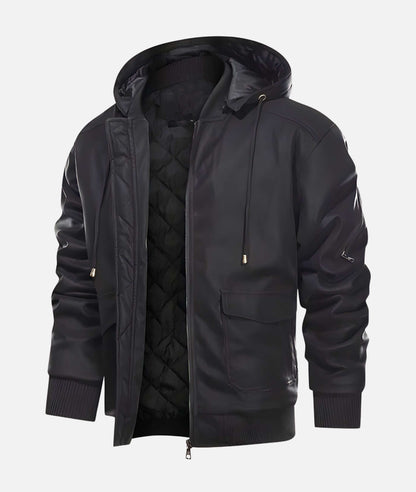 Heren Winterjas met Stijlvolle Afwerking en Warme Voering