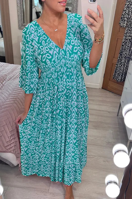 Sérène Bohemian V-hals maxi-jurk