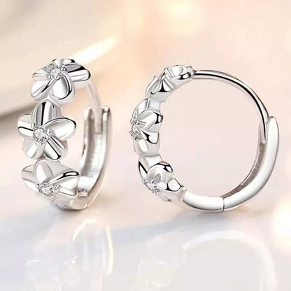 Zilveren Bloem Oorbellen Elegante Sieraden