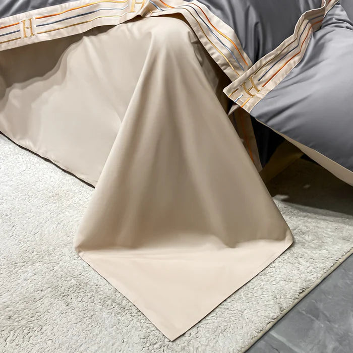 Satijnen Beddengoed Set Geborduurd Luxury Stof