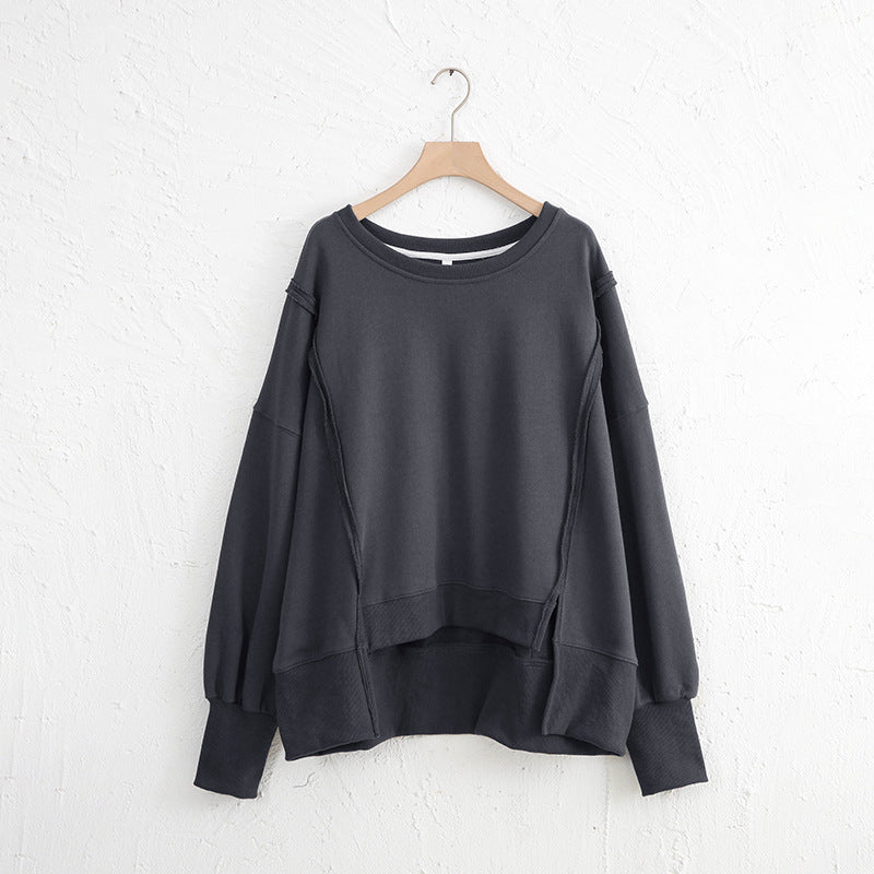 Dames Sweater Warm Losse Pasvorm Met Rauwe Randen