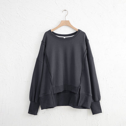 Dames Sweater Warm Losse Pasvorm Met Rauwe Randen