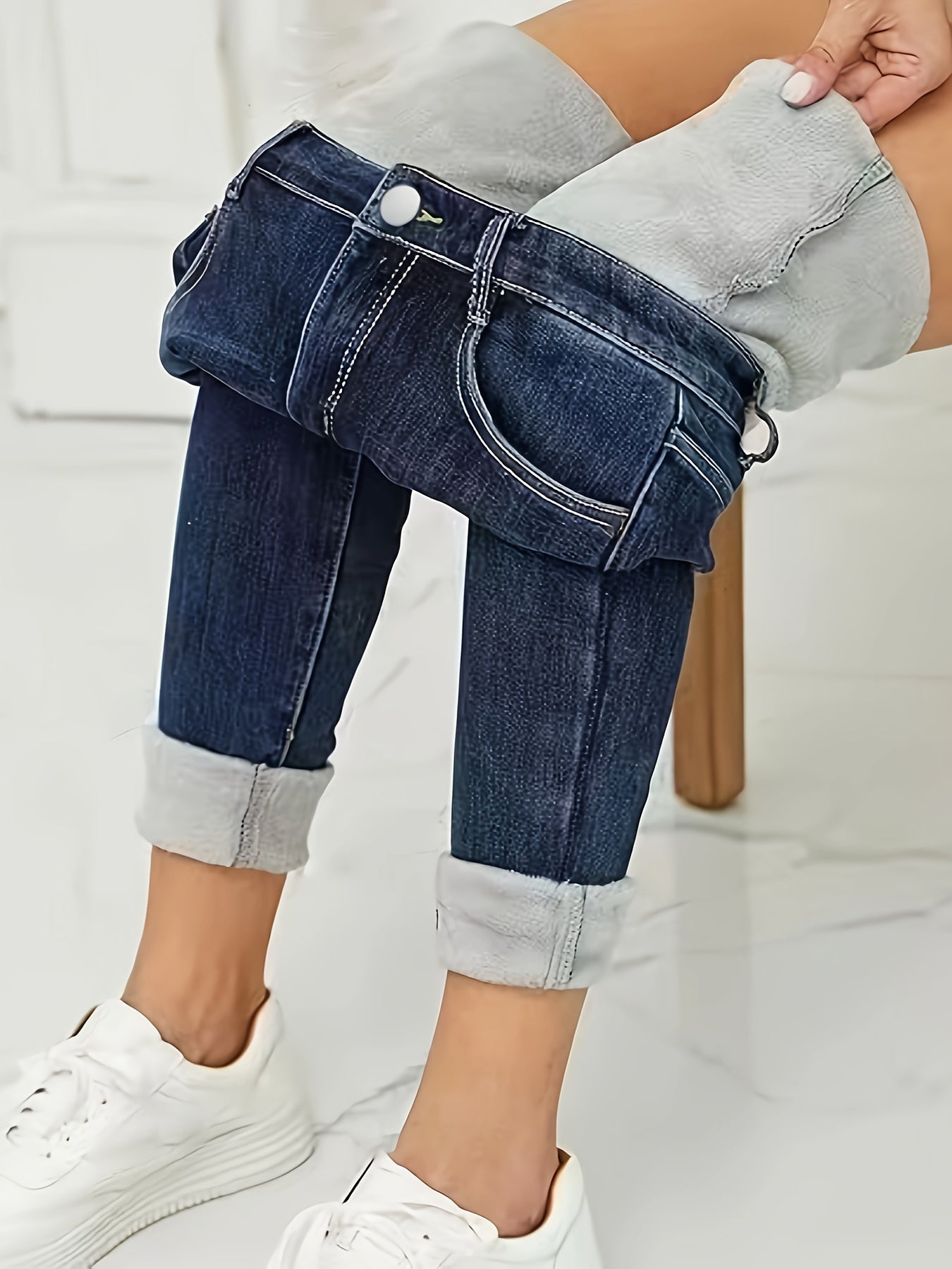 Skinny Jeans Warm met Fleece Voering voor Vrouw