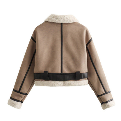 Dames Pilot Jas Teddy Voering Vintage Stijl Warm