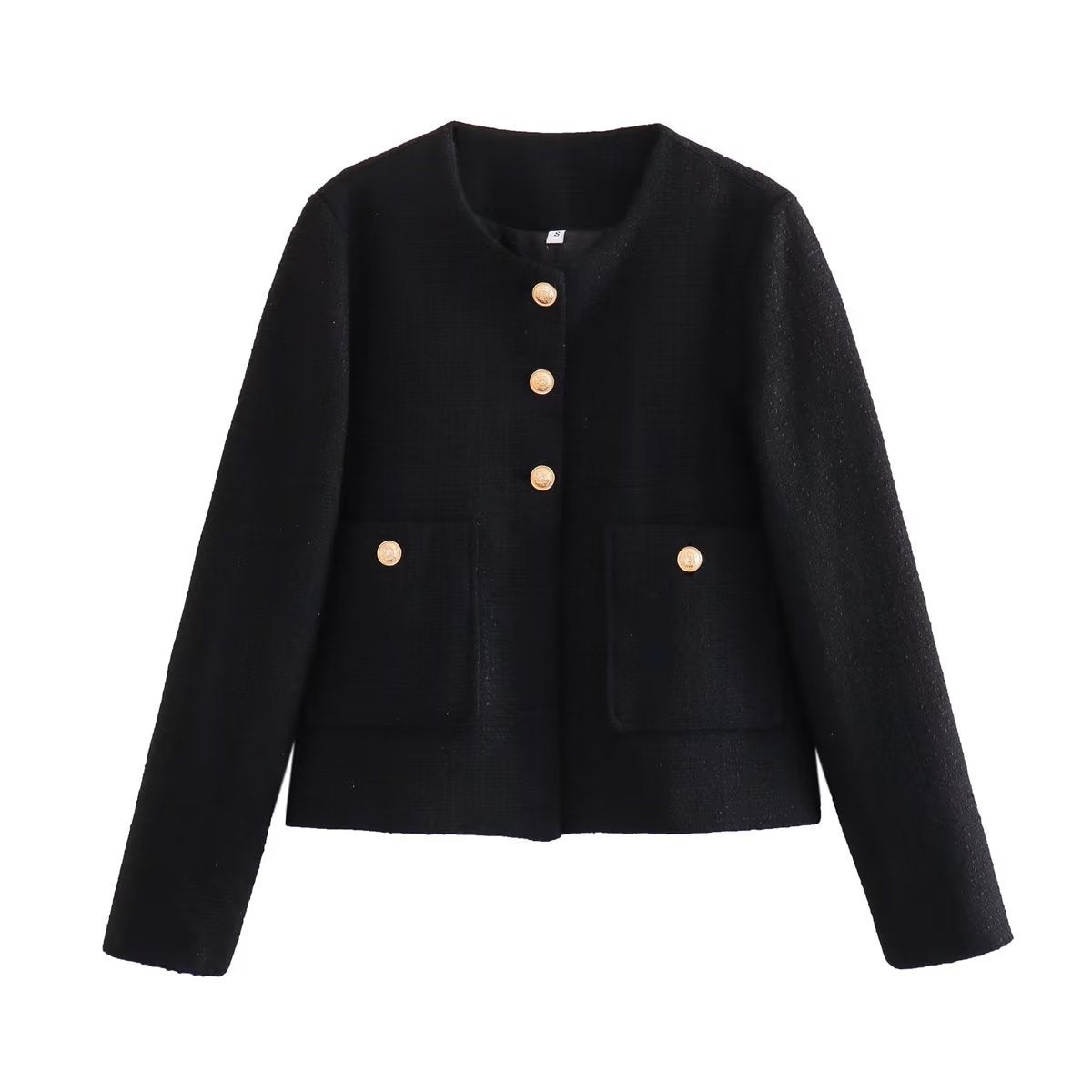 Dames Jas Bouclé Gouden Knopen Luxe Bessie