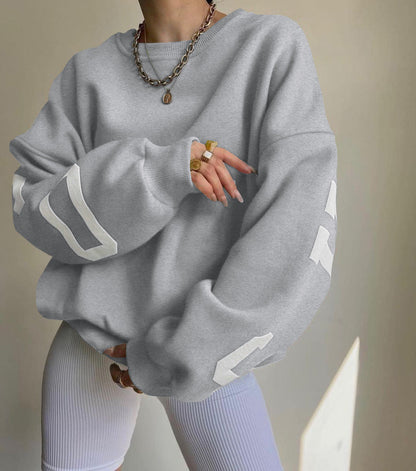 Dames Oversized Trui met Tekstprint voor Dagelijks Gebruik