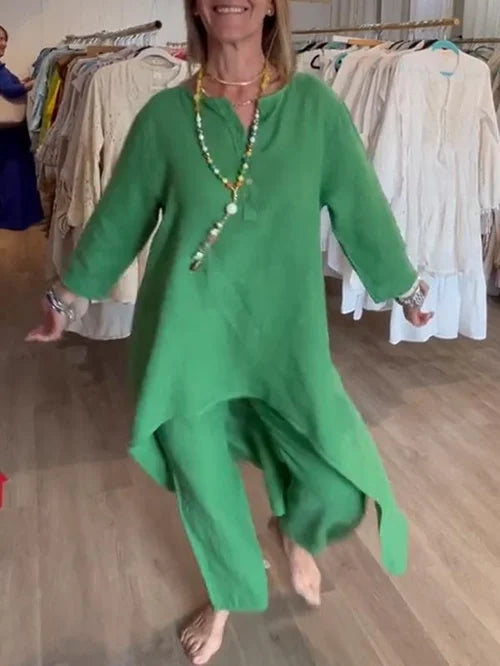 Linnen Vrijetijdspak Dames Elegante Zomerkleding Klein