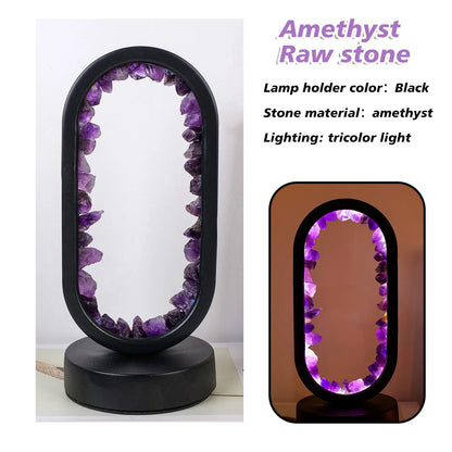 Amethist Lamp Handgemaakt Uniek Design Purper Kleur