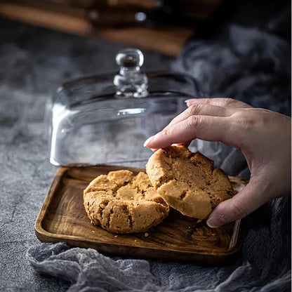 Houten Boterhouder met Glasdeksel
