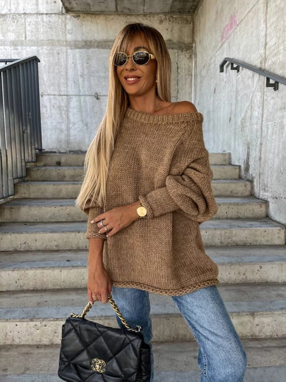Dames Gebreide Off-shoulder Trui Stijlvol Elegante Rona
