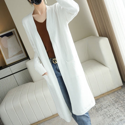 Dames Lang Gebreid Vest Trendy Stijlvol